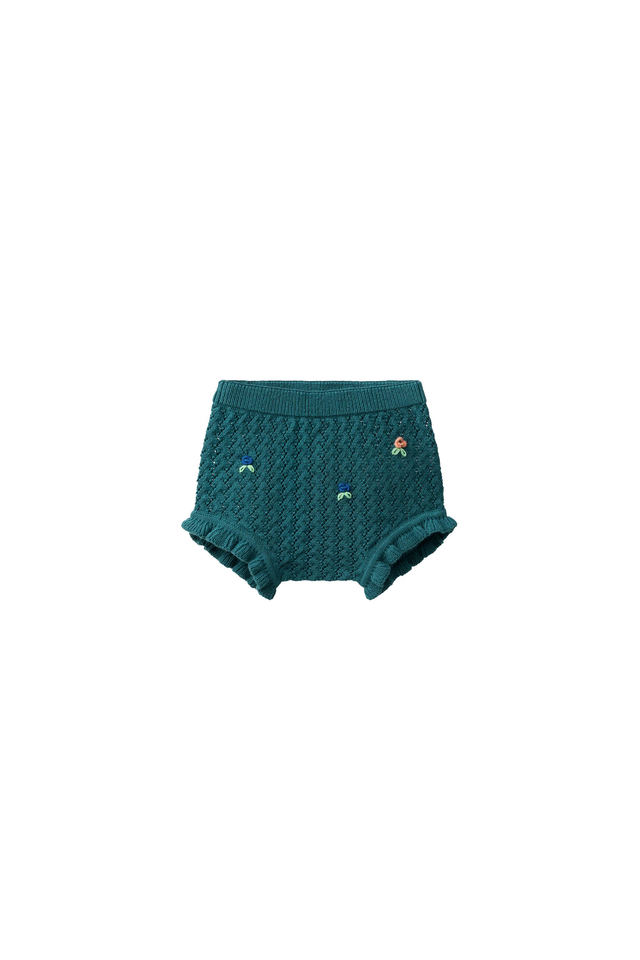 EMBROIDERED FLORAL KNIT PANTIES